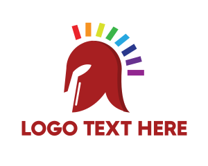 Lgbt - Rainbow Spartan Helmet logo design
