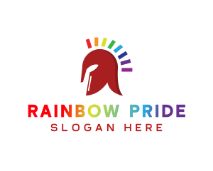 Gay - Rainbow Spartan Helmet logo design