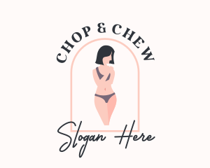 Woman Underwear Model  Logo