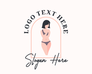 Woman Underwear Model  Logo