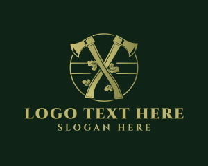 Woodcutter - Carpenter Axe Lumberjack logo design