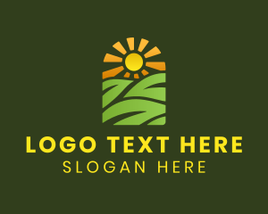 Sunrise - Leaf Sun Landscape logo design