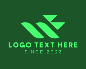 Web Hosting - Green W Tech Business logo design