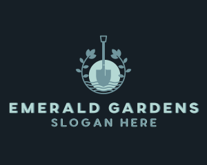 Garden Plant Shovel logo design