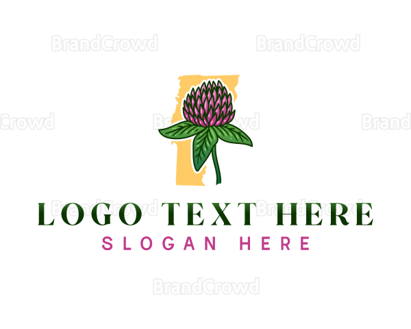 Vermont Red Clover Flower Logo