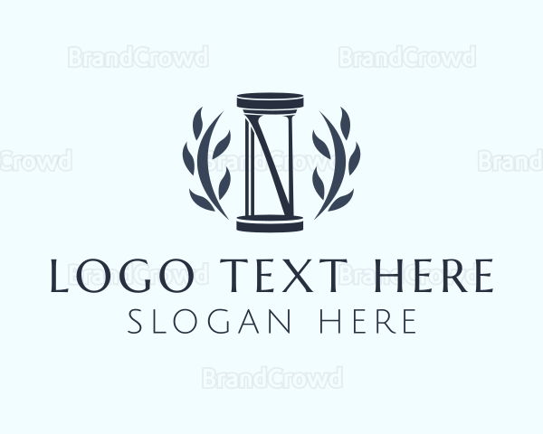 Column Pillar Wreath Logo