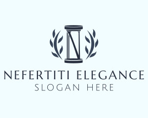 Column Pillar Wreath logo design