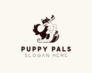 Puppy Dog Toothbrush logo design