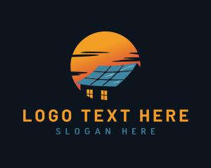 Sunset - Solar Panel House logo design