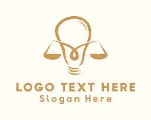 Company - Law Scale Bulb logo design