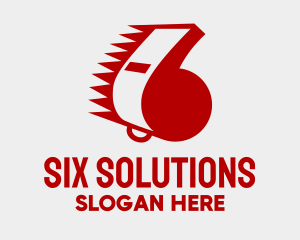 Six - Red Whistle Number 6 logo design