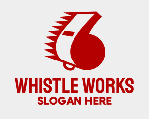 Whistle - Red Whistle Number 6 logo design