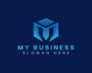 Cube Business Letter M logo design
