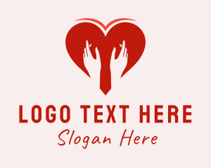 Valentine - Love Hands Heart logo design