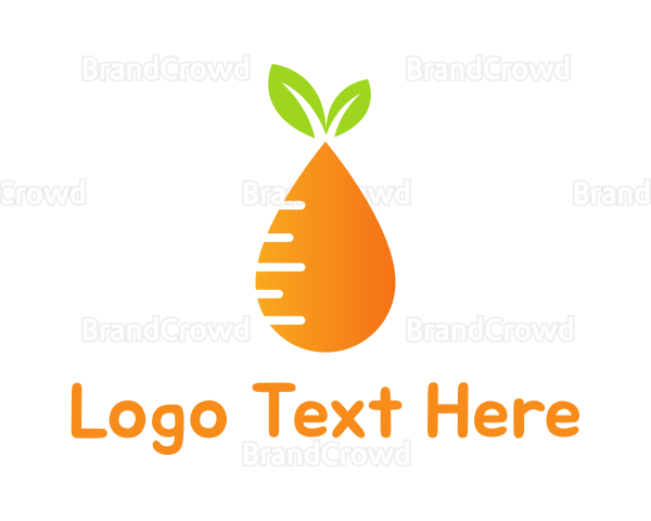 Orange Carrot Droplet Logo