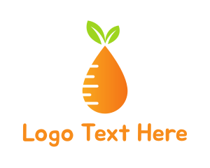 Vegan - Orange Carrot Droplet logo design