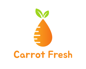 Carrot - Orange Carrot Droplet logo design