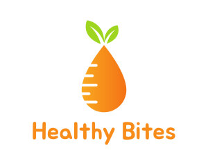 Orange Carrot Droplet logo design