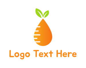 Food - Orange Carrot Droplet logo design