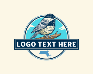 Map - Massachusetts Chickadee Bird logo design