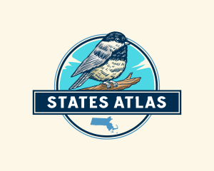 Massachusetts Chickadee Bird logo design