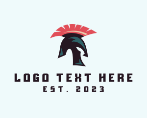 Red Helmet - Spartan Warrior Helmet logo design