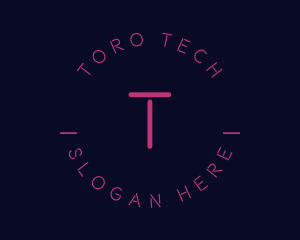 Neon Futuristic Technology logo design