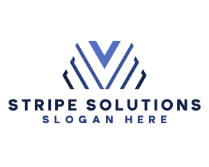 Stripe - Colorful Stripe V logo design