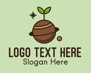 Land - Soil Planet Sprout logo design