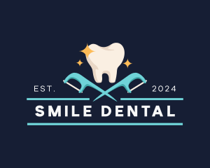 Tooth Dental Floss logo design