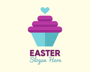 Eat - Cupcake Heart Bakery logo design