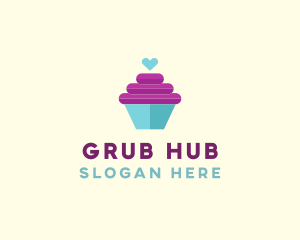 Grub - Cupcake Heart Bakery logo design