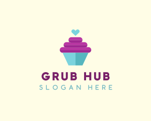 Cupcake Heart Bakery logo design