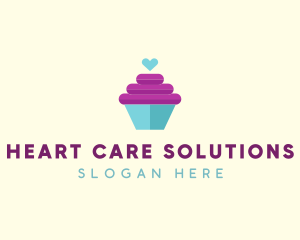 Cupcake Heart Bakery logo design