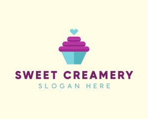 Cupcake Heart Bakery logo design