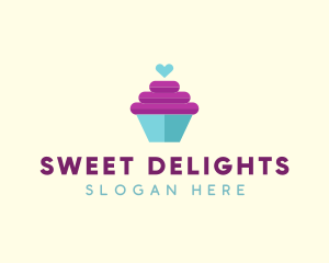 Cupcake Heart Bakery logo design