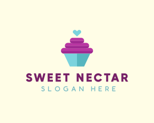 Cupcake Heart Bakery logo design