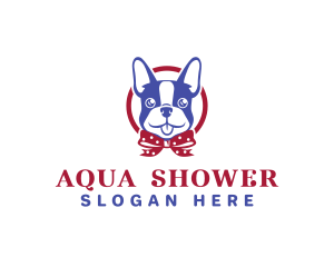 Shower - Boston Terrier Dog Ribbon logo design