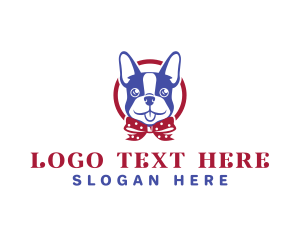 Care - Boston Terrier Dog Ribbon logo design