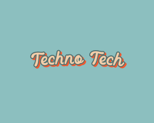 Techno - Retro Fancy Cafe logo design