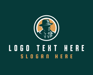 Homburg Hat - Mafia Detective Investigator logo design