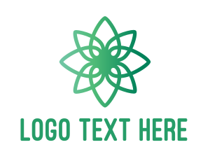 Green Flower - Modern Flower Outline logo design