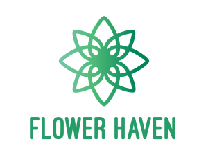 Modern Flower Outline logo design