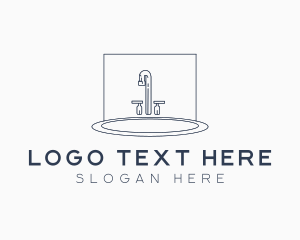 Lineart - Bathroom Faucet Sink logo design