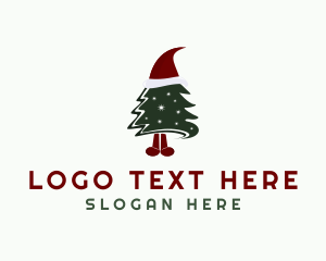 Sled - Christmas Holiday Tree logo design