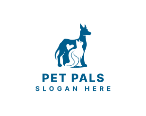 Dog Cat Pet Love logo design