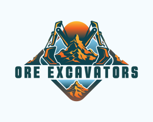 Excavator Mining Quarry logo design