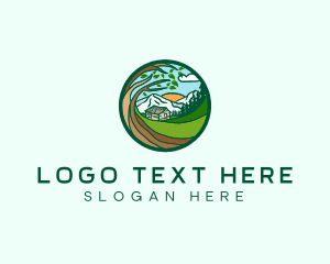 Outdoor - Farm House Mountains logo design