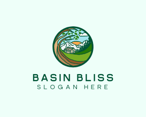 Farm House Mountains  logo design