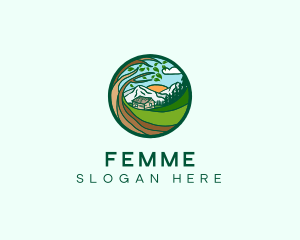 Farm House Mountains  logo design